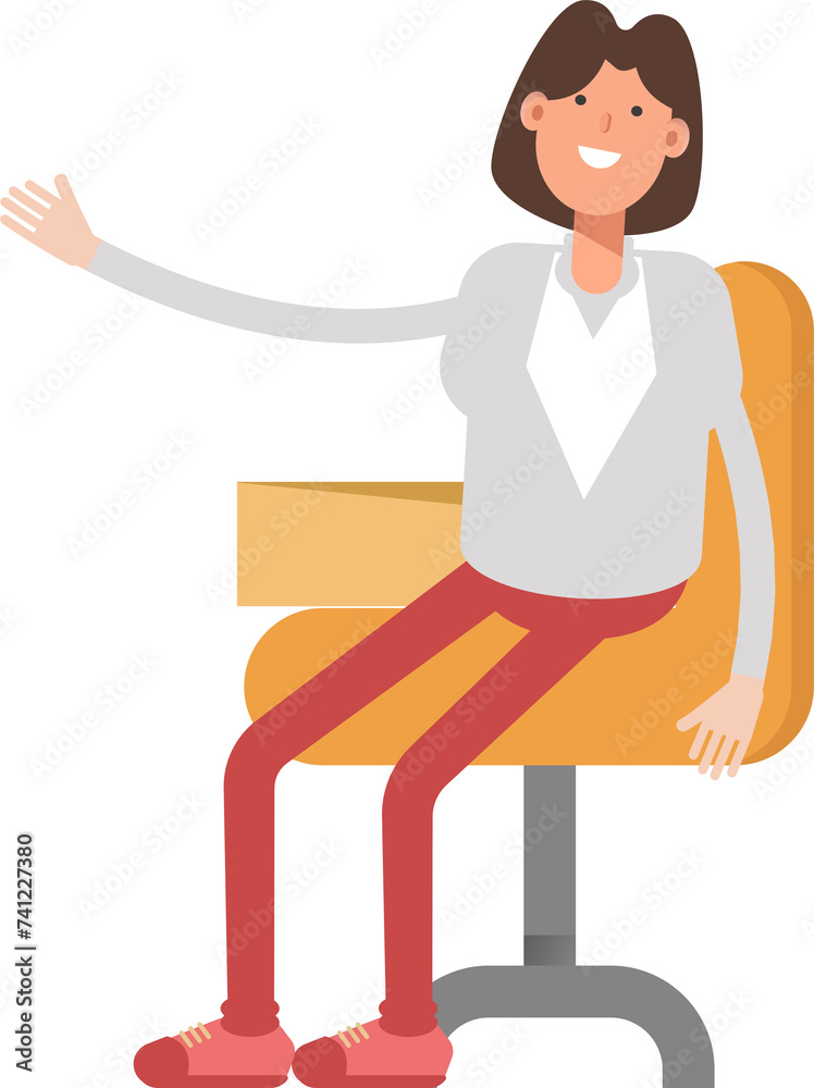 Businesswoman Character Sitting on Office Chair
Businesswoman Character Sitting on Office Chair