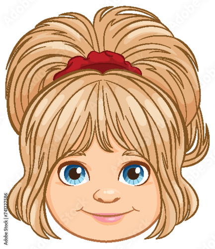 Vector illustration of a smiling young girl.