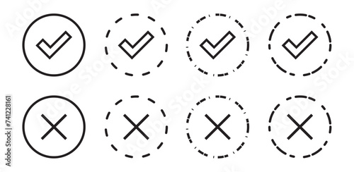 check mark icon set. check circle icon with correct, accept checkmark icons.