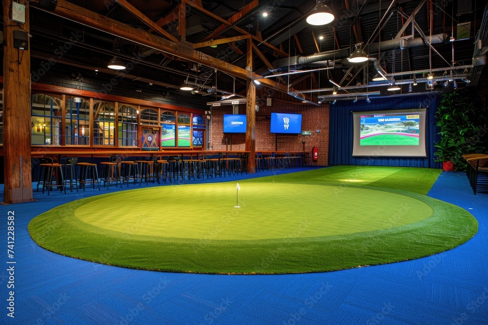 Fototapeta premium modern indoor golf simulator design professional photography