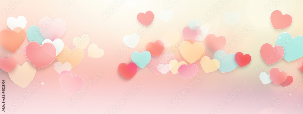 Valentine abstract mini heart shape pastel colourful background.