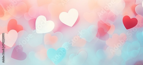 Valentine abstract mini heart shape pastel colourful background. © Eyepain