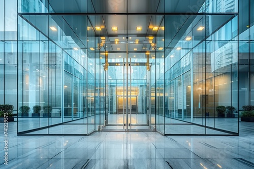 Spacious space offices mainly with glass walls interior professional photography