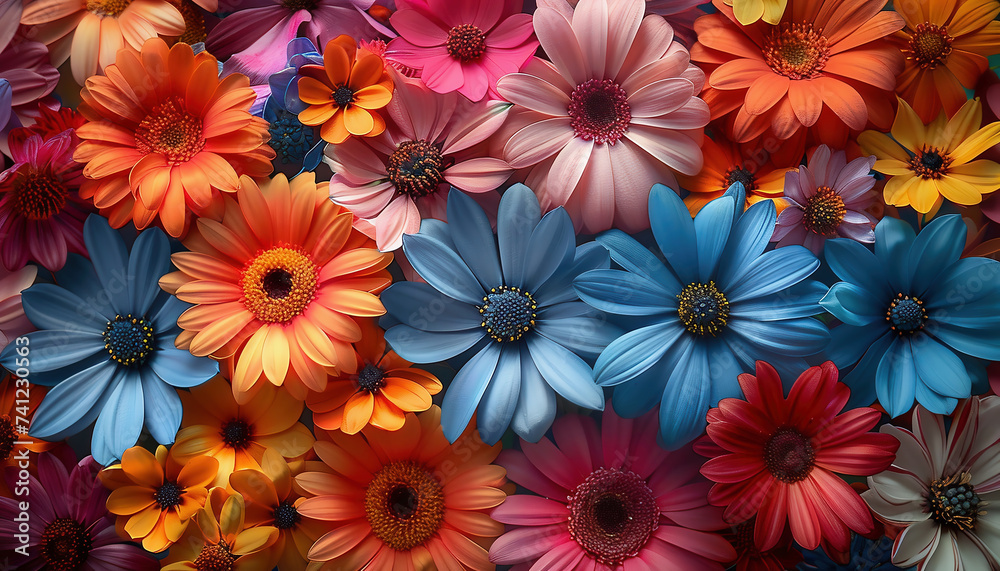 Background with colorful flowers.