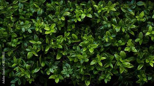 a green hedge with small plants on it, in the style of decorative backgrounds, high-angle, high resolution photo