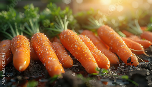 Carrot. Background with fresh carrots.