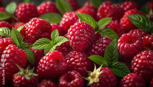 Raspberries. Background with fresh raspberries.