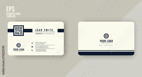 Clean modern minimal business card design template 