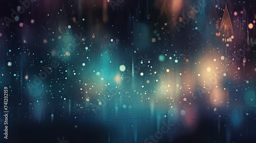 Dark Sky Illuminated by Bright Astronomical Lights and Snowy Motion, Dark Backgrounds Infused with Bright Lights and Celestial Snow Particles, Dark Designs Sparkle with Snowy Particles and Bright Cele