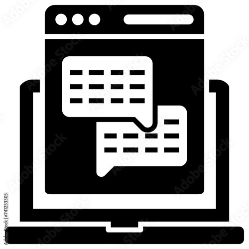Bloggers communication solid icon design 