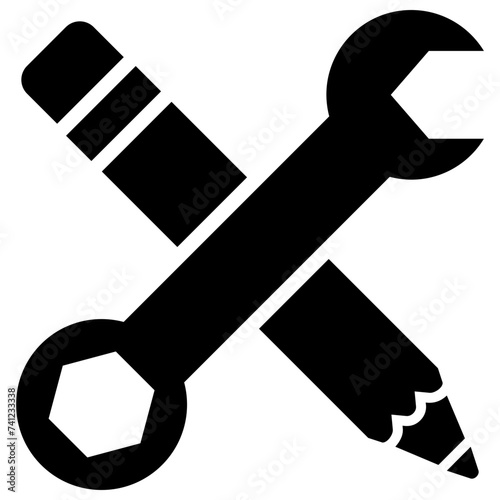 Settings solid icon design, maintenance tool 