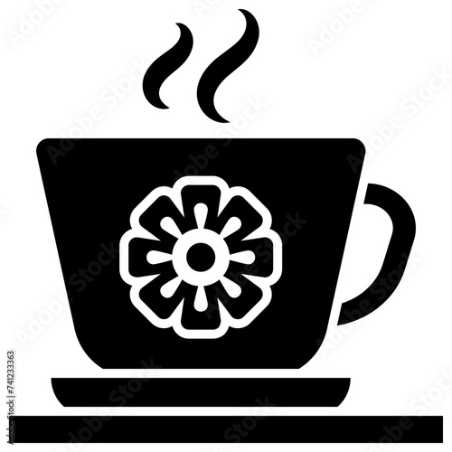Tea break solid icon design, lunch time 