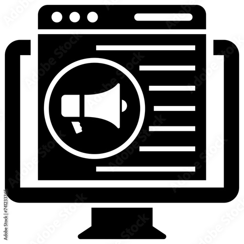 Blogging solid icon design, online journals 