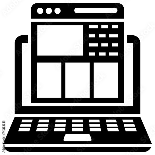 Solid icon design of content creation 