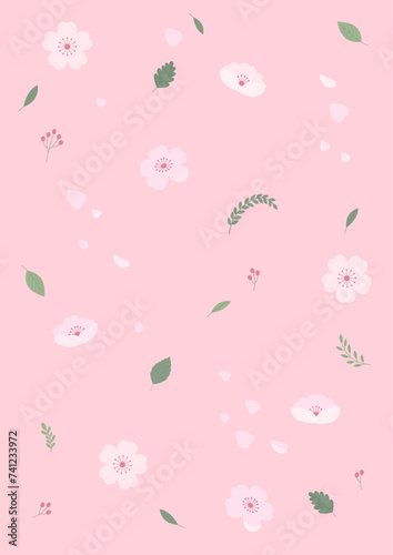 Pattern vector illustration of Cherry blossom flowers.