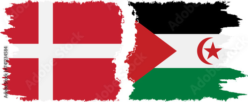 Free Download Western Sahara and Denmark grunge flags connection vector - GFXLoad