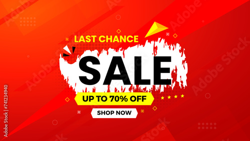Sale Banner vector template. Offer Sale label and discounts background. Discount Promotion marketing poster design for web and Social.