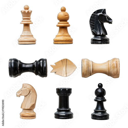 Set of chess pieces Transparent Background © Made
