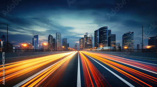 Night View of a Cityscape With Tall Buildings