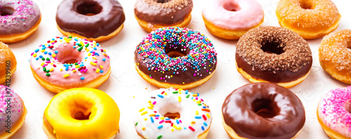 Assorted Glazed Doughnuts Arranged on a Table © Anoo