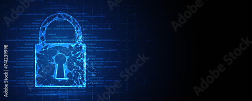 Cyber security and information or network protection. Future technology web services for business and internet project