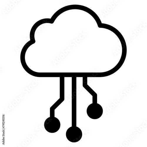 Cloud Based Sharing Line Icon