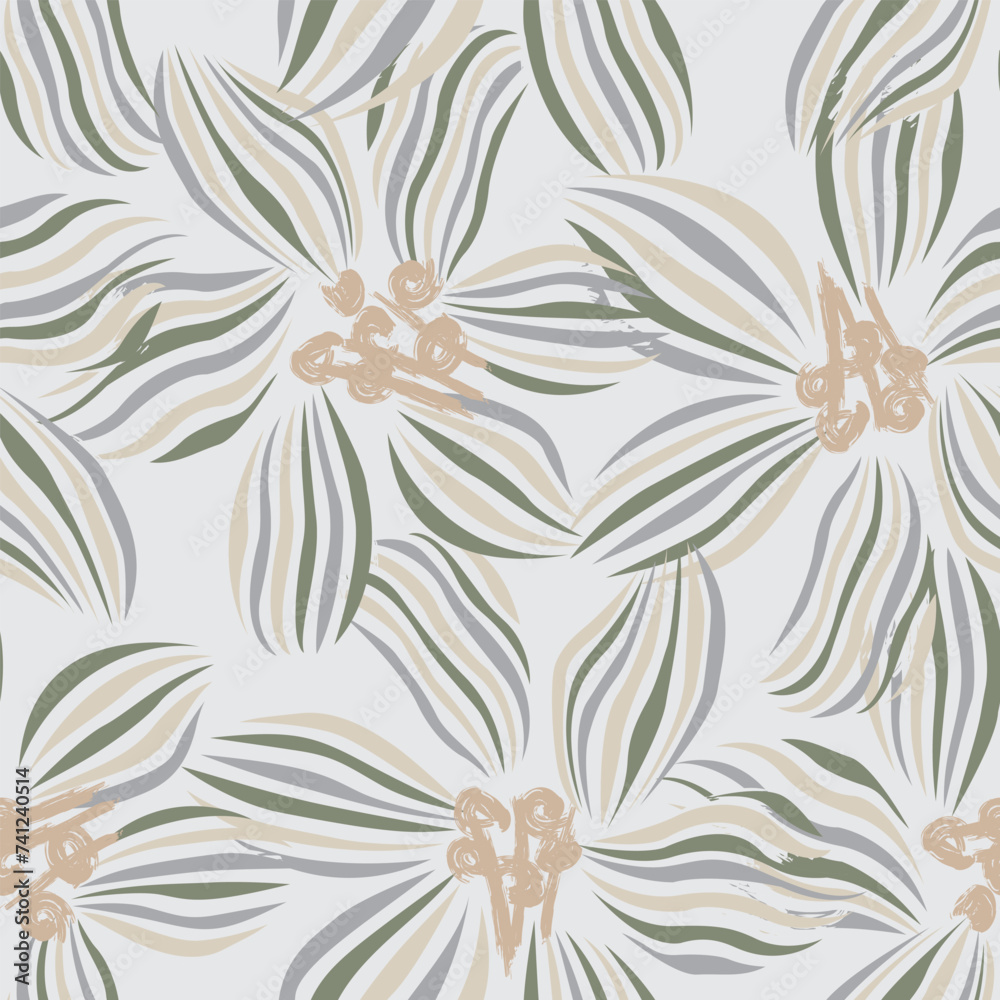 Neutral Colour Abstract Floral Seamless Pattern Design Neutral Colour Abstract Floral Seamless Pattern Design