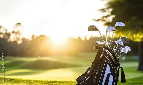 The Masters: A Collection of Golf Clubs on a Lush Green Fairway © uhdenis