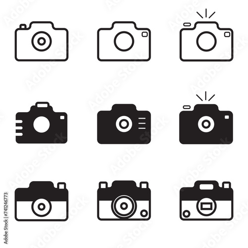 Set of camera icons