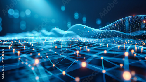 Wallpaper Mural Quantum Web, Abstract Fusion of Technology and Connectivity, Mapping the Future of Networks Torontodigital.ca