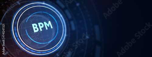 BPM Business process management system technology concept. 3d illustration
