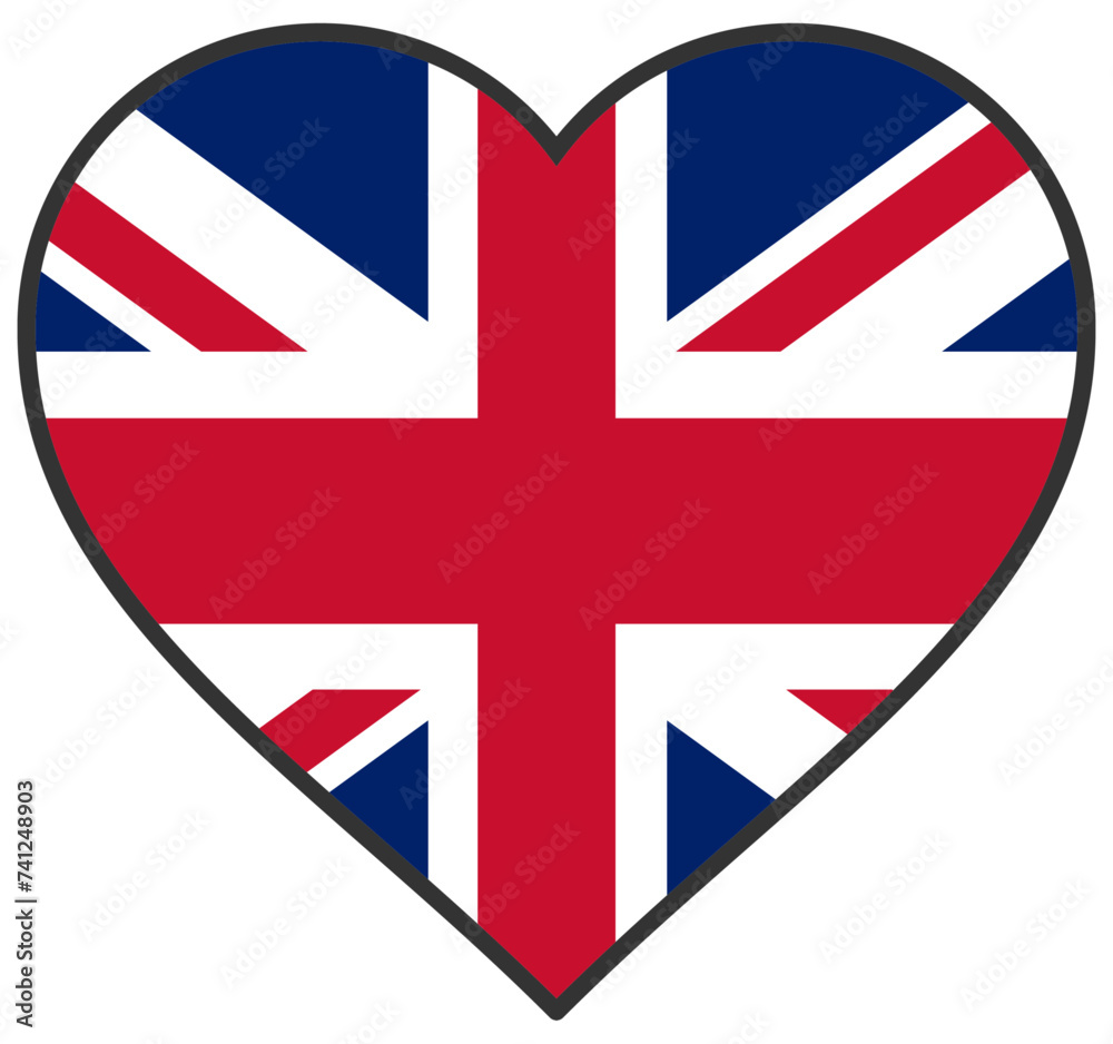 Fototapeta premium イギリス ハート型の国旗