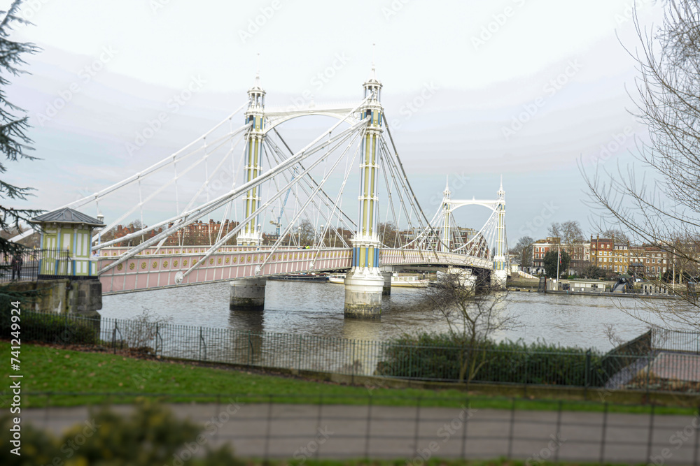 Albert Bridge is a road bridge over the River Thames connecting Chelsea in Central London