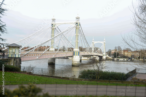 Obraz na płótnie Albert Bridge is a road bridge over the River Thames connecting Chelsea in Central London w salonie