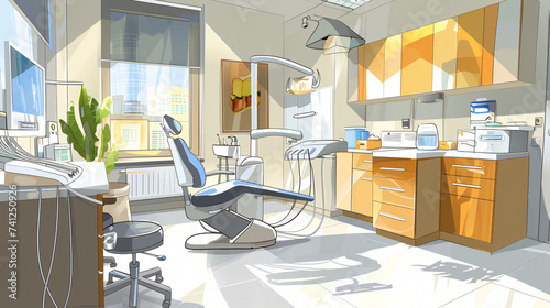 Modern consulting room in dental clinic. photo