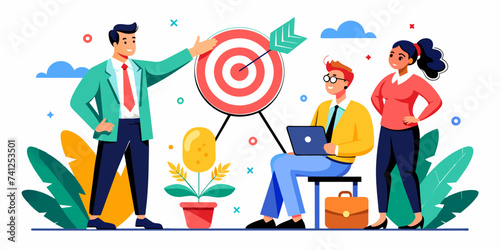 Business Target: Strategic Direction and Brainstorming - Business Vector Illustration