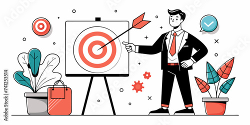 Business Target: Strategic Direction and Brainstorming - Business Vector Illustration