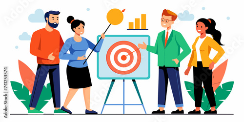 Business Target: Strategic Direction and Brainstorming - Business Vector Illustration