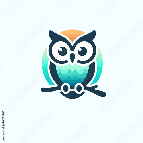  flat vector logo of a owl   flat logo of a owl