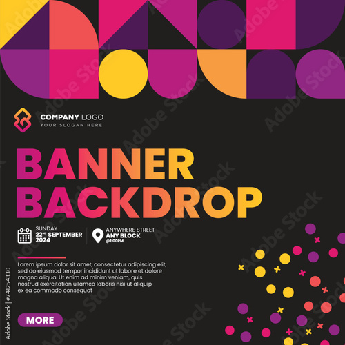 abstract geometric with colorful pattern bauhaus minimal art design background modern