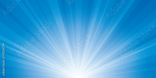 Sunburst blue vector illustration with radiant background, conveying retro aesthetic