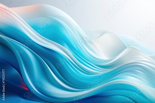Sleek Blue and White Abstract Art Wave Design.