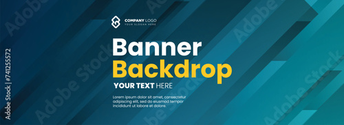 modern abstract geometric gradient dark blue banner background