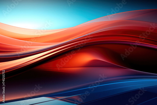 Vibrant Red and Blue Abstract Swirls with a Dynamic Flow.