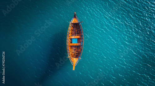Aerial view of traditional boat