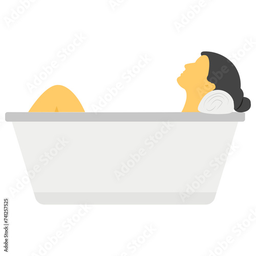 Relaxing bath, spa bath flat icon 
