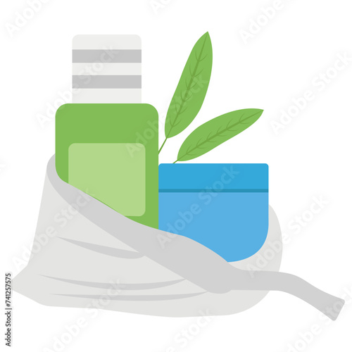 Flat icon design of herbal bag 