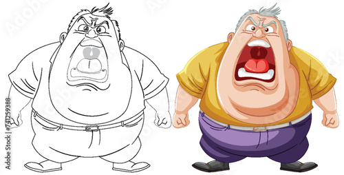 Two cartoon characters showing anger and annoyance