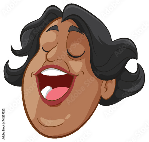 Vector illustration of a laughing cartoon face