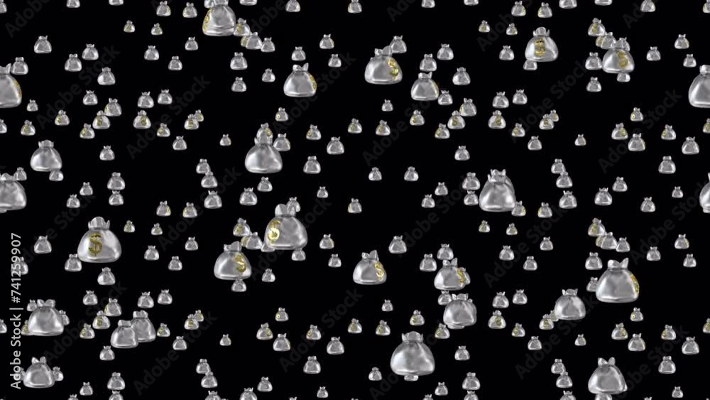 Finance money bag loop tile falling with alpha.This 3d animation with an alpha channel is loopable and tileable. Finance money bag loop tile falling with alpha.This 3d animation with an alpha channel is loopable and tileable.